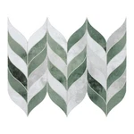 Sunwings 10-SHEET Waterjet Peel And Stick Backsplash, 12.4" Leaf, Green New. Price: $85.35.