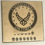 United States Air Force Patriotic Square Wood Wall Mounted Decorative Plaque Used. Price: $17.50.