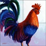 Rooster Tile Backsplash Mikki Senkarik Kitchen Art Ceramic Mural MSA049 New. Price: $49.95.