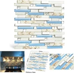 Blue Cream White Brushed Steel Seashell Mosaic Tile Pack Of 5 Sheets Kitchen New. Price: $194.99.