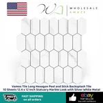 Vamos Tile Long Hexagon Peel And Stick Backsplash 10 Sheets 12.4 Inch Open. Price: $34.99.