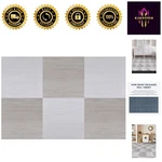 Water Resistant Kingsley Vinyl Floor Tiles - Cream & White Checkerboard Design New. Price: $41.99.