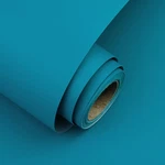 Uooar Teal Peel And Stick Wallpaper 15.7"X472" Solid Colour Contact Modern New. Price: $61.59.