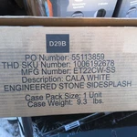 Engineered Stone Sidesplash Cala White Item # ET22CW-SS New. Price: $33.99.