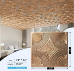 ART3D 12-PACK Drop Ceiling Tiles 24X24 IN,3D Pvc Wainscoting Panels Bronze New. Price: $65.00.