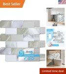 Peel And Stick Beige & White Wall Tiles 12"X12" Thickened Design Backsplash... New. Price: $59.99.