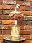 Vintage '80S Spelter Apollo / Caesar Pop Art Bust Faux Marble Column Retro Used. Price: $165.00.