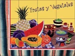 Fruit Veg Tile Backsplash Raul Del Rio Kitchen Art Ceramic Mural POV-RR025 New. Price: $235.00.