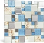 Real Seashell Glass Tiles - Waterproof Beach Style Backsplash Mosaic 5 Sheets New. Price: $154.39.