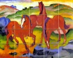 Flekmanart Tile Mural Red Horses M. Franz Kitchen Wall Backsplash Marble Ceramic New. Price: $247.95.