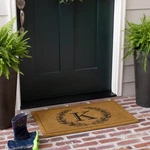 Mohwk Home Outdoor Indoor Faux Coir Doormat, Laurel Monogram (1'6" 2'6") New. Price: $59.99.