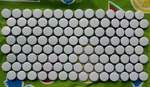 Lot Of White Porcelain 3/4" Penny Round Mosaic Tile Kitchen Wall 6"X12" Sheets Open. Price: $90.00.