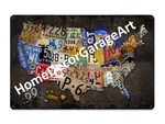 United States License Plate Map Rectangle Shaped Flat Metal Wall Art Hdga New. Price: $50.96.