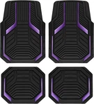 Heavy Duty Rubber Car Floor Mats Purple Aluminum Film Front & Rear All Weather New. Price: $59.52.