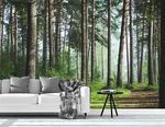 Bormia Forest Landscape Mural Wallpaper 108"X75" Fresh Green Tree Ro... New. Price: $97.16.
