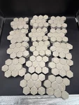 (68 Sample Tiles) Daltile Beige 4.5 Glazed Ceramic Hexagon Mosaic Open. Price: $99.00.