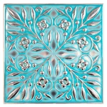 10-PACK Peel And Stick Backsplash Metal Tiles 8" X Teal Silver Leaves,... New. Price: $70.57.