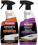 Stone & Granite Countertop Cleaner And Sealer Kit Pack 24 Oz Each Weiman Safe New. Price: $51.99.