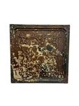 Antique Ceiling Tin Tile Brown Ivory From Kansas (16" X 16"). Price: $300.00.