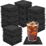 68 Pieces Slate Coasters, Size 4 X Inch Black Stone Set, Squ New. Price: $76.41.