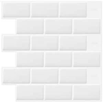 Dewoo White Peel And Stick Backsplash Subway Tile Self 12", All New. Price: $42.99.