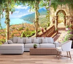 Beautiful Castle Wall Mural Overlooking The Forest And Mountains By Lake,... New. Price: $78.61.
