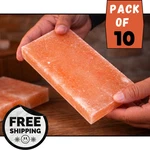 Himalayan Pink Salt Tiles 8"X4"X1" Pack Of 10 Natural, Hand-carved New. Price: $80.39.