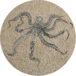 Marble Mosaic Sea Life Wall Art, Round Tile Sheet Octopus New. Price: $284.00.