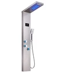 Ello&allo Led Thermostatic Shower Panel Tower System, Rainfall Brushed Nickel New. Price: $169.77.