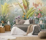 Toolhom Hand-painted Colorful Leaves Wall Mural, White Cranes Playful ... New. Price: $95.64.