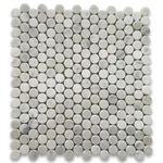 C93XH Carrara White Penny Round Mosaic Carrera Marble Tile Honed 3/4" New. Price: $16.99.