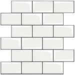 Stickgoo 10-SHEET White Subway Tiles Peel And Backsplash, On Tile... New. Price: $48.05.