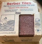 20 Pack 12X12" Bretlin Peel And Stick Berber Carpet Tiles Olefin Berry Vintage New. Price: $30.00.