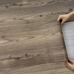 Lareko Peel And Stick Floor Tile 197" Length 12" Width Roll - Dark Brown New. Price: $31.67.