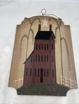 Vintage Wood Wall Art Plaque 15X10.5" Barn Handpainted Primitive Home Decor Used. Price: $31.82.