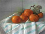 Orange Tile Backsplash Wilder Rich Fruit Art Ceramic Mural OB-WR010 New. Price: $125.00.
