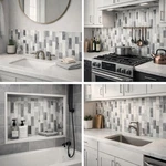 15PCK 10X10 Peel And Stick Backsplash Kitchen Bathroom Mosaic Tiles Wall Decor New. Price: $26.00.