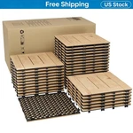 33 Pack Acacia Wood Deck Tiles Interlocking 12X12 32 Sq Ft Easy Snap Together New. Price: $88.13.