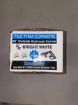(20 Piece) Trimmaster Outside Bullnose Corner Tile Edging 3/8" Bright White New. Price: $49.99.