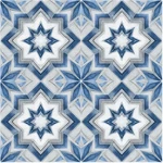 Peel And Stick Vinyl Floor Tiles, 11.8X11.8 Blue Geometric Star Pattern, 10-P... New. Price: $34.04.