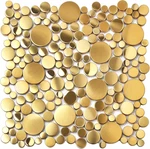 Gold Penny Round Bubble Tiles For Kitchen Backsplash & Bathroom Shower New. Price: $165.99.