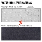 4.9X13FT Garage Floor Mat, Anti-slide Vinyl, Diamond Texture, 63.7 Sqft, Silver New. Price: $76.99.