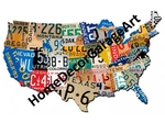 United States License Plate Map Cutout Shape, Flat Metal Wall Art Hdga New. Price: $152.96.