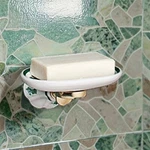 Vintage Wall Mount Soap Dish White/green Ivy Porcelain Tray Renovator's Supply New. Price: $56.99.