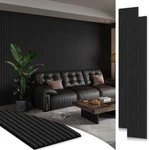 Smartstandard Pack 106" X 20.5" Wood Slat Wall Panels, Soundproof Black Oak New. Price: $188.66.