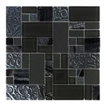 Black Glass And Marble Stone Mosaic Tile Backsplash Kitchen Bath Shower TDH91MDR New. Price: $189.99.