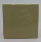 Vtg Romany Ceramic Tile: Olive Gold Edge 4.25" X Nos New. Price: $5.25.