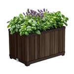 Keter Signature 21.7" Tall Rectangular Wood Look Planter Indoor/outdoor. Price: $208.03.