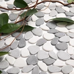 Pebble Tile For Shower Floor, Grey Oval Mosaic Backsplash Kitchen ... New. Price: $81.27.