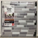 Smart Tiles SM1111 9.36"WX9.73"L Gray/white Mosaic Vinyl Adhesive Wall 4PC New. Price: $24.79.